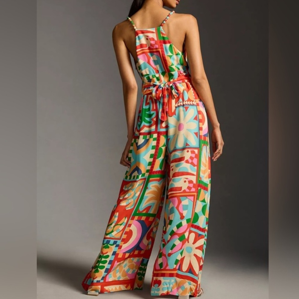 Farm Rio Cutout Halter Jumpsuit - Picture 4 of 9